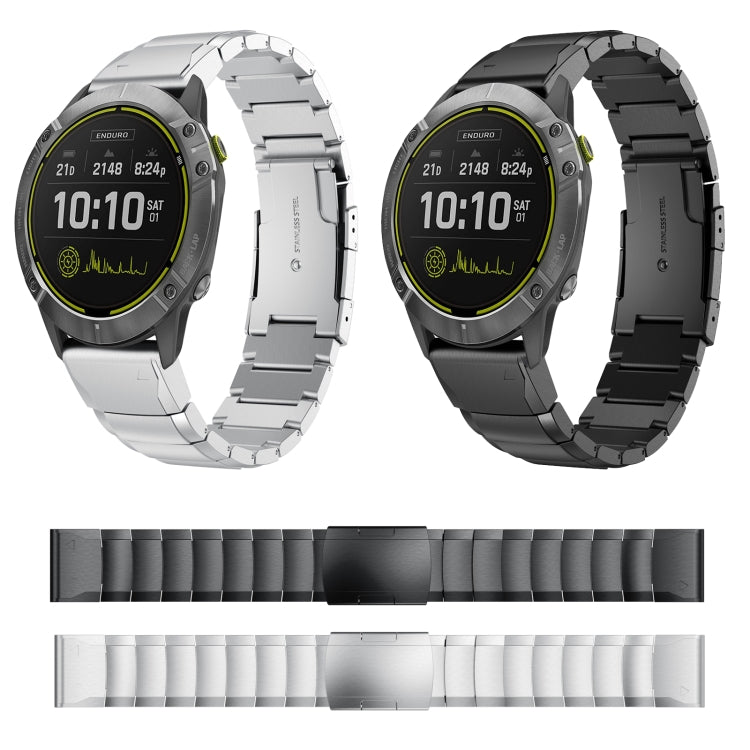 Compatible with Garmin Enduro 26mm Tortoise Shell Stainless Steel Watch Band(Sliver) - free shipping - PMC TechLife - Order now!