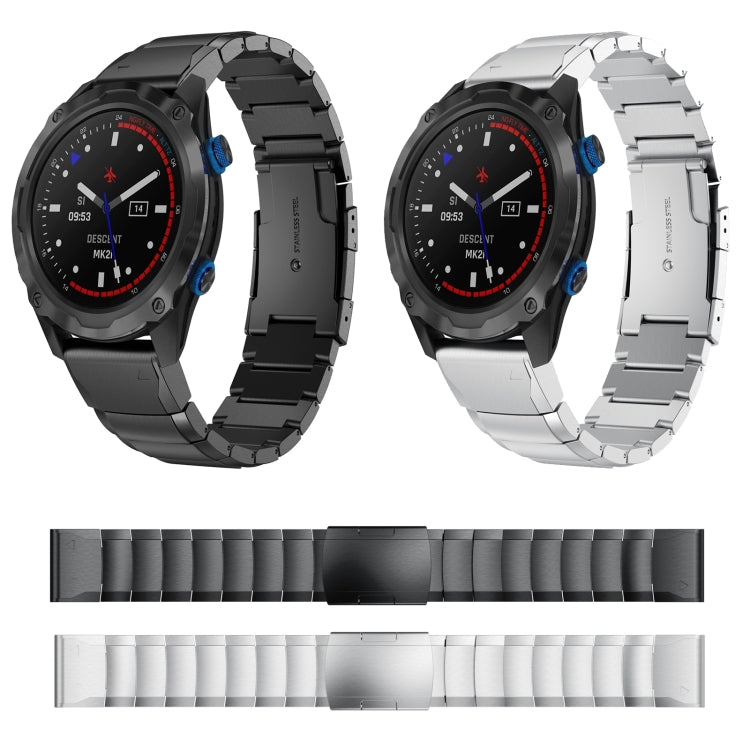Compatible with Garmin Descent MK 2 26mm Tortoise Shell Stainless Steel Watch Band(Sliver) - free shipping - PMC TechLife - Order now!