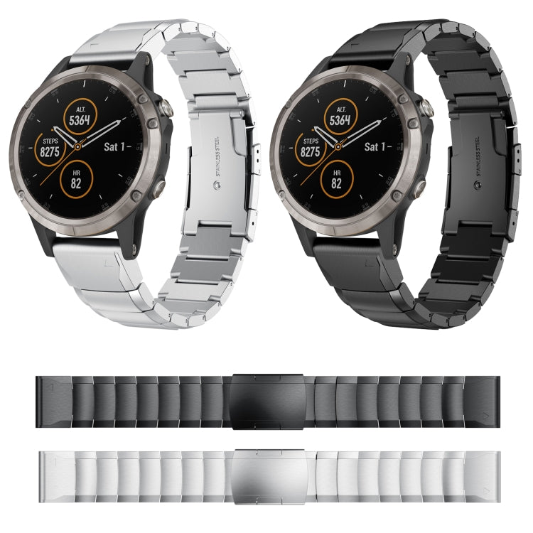 Compatible with Garmin Fenix 5 Plus 22mm Tortoise Shell Stainless Steel Watch Band(Black) - free shipping - PMC TechLife - Order now!