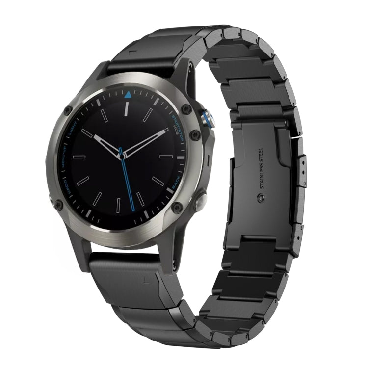Compatible with Garmin Quatix 5 22mm Tortoise Shell Stainless Steel Watch Band(Black) - free shipping - PMC TechLife - Order now!