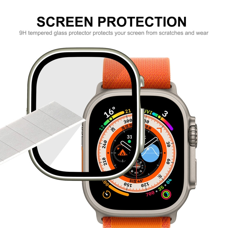 For Apple Watch Ultra / Ultra 2 49mmENKAY Hat-Prince Waterproof Full Coverage PC Frame + 9H Tempered Glass Case(Dark Blue) - Watch Cases by ENKAY | Online Shopping South Africa | PMC TechLife | Buy Now Pay Later Mobicred