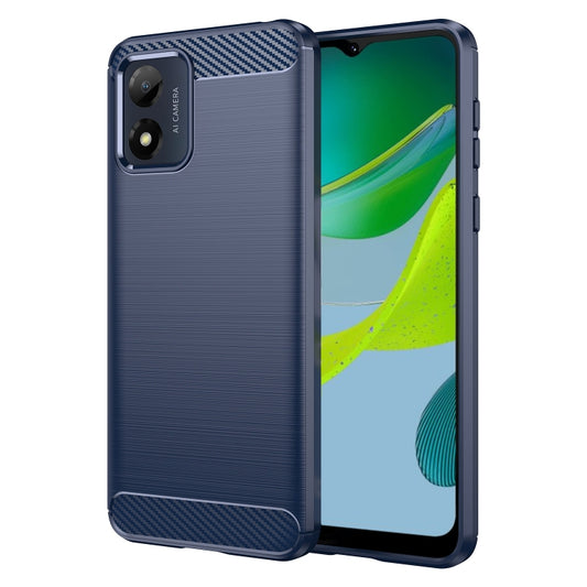 For Motorola Moto E13 Brushed Texture Carbon Fiber TPU Phone Case(Blue) - Motorola Cases by PMC Jewellery | Online Shopping South Africa | PMC Jewellery