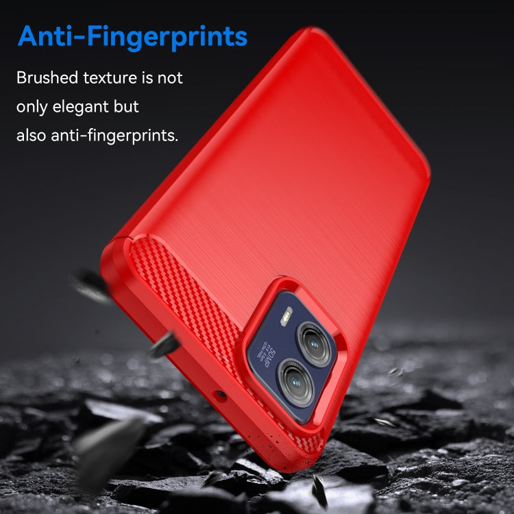 For Motorola Moto G73 Brushed Texture Carbon Fiber TPU Phone Case(Red) - free shipping - PMC TechLife - Order now!