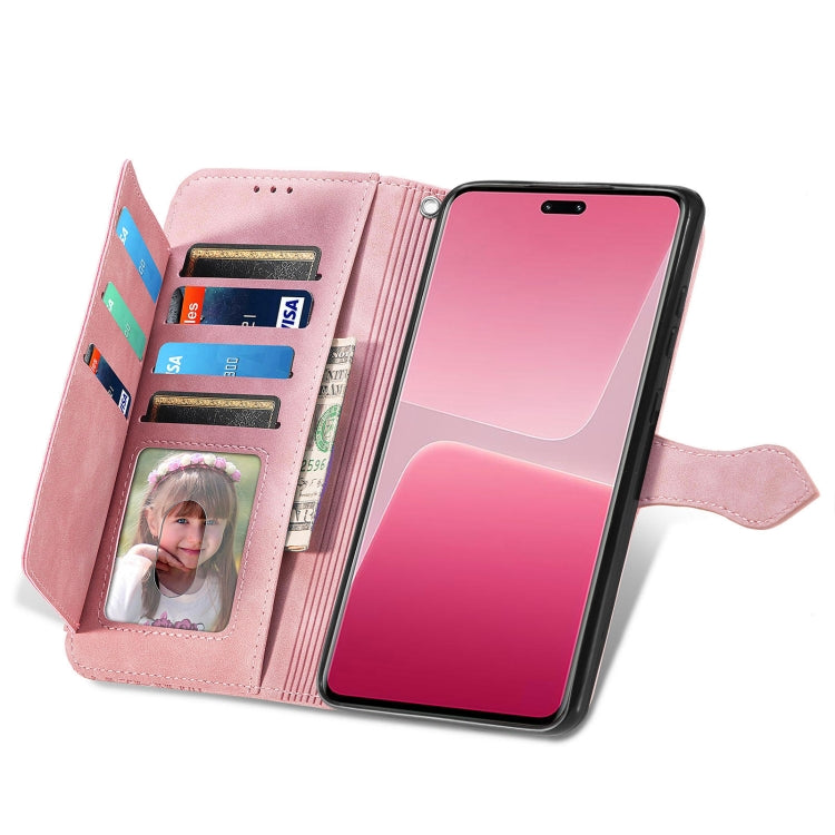 For Xiaomi 13 Lite Embossed Flower Zipper Leather Phone Case(Pink) - free shipping - PMC TechLife - Order now!
