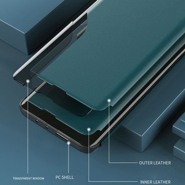 For Xiaomi Redmi 12C Side Display Adsorption Leather Phone Case(Green) - free shipping - PMC TechLife - Order now!