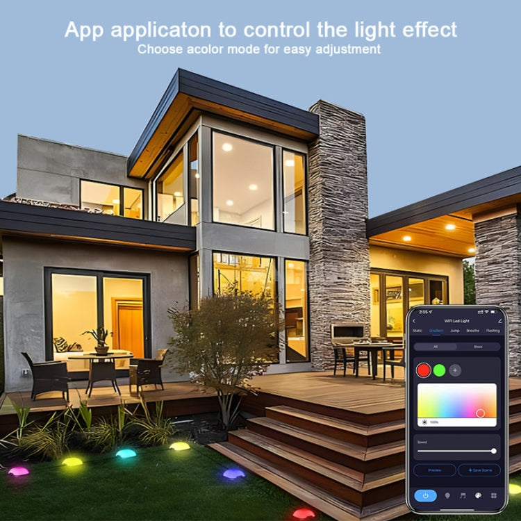 CP01 Outdoor WIFI Smart APP Control Garden Lamp Music Sync Outdoor Ground Lights(EU Plug) - Buried Lights by PMC TechLife | Online Shopping South Africa | PMC TechLife