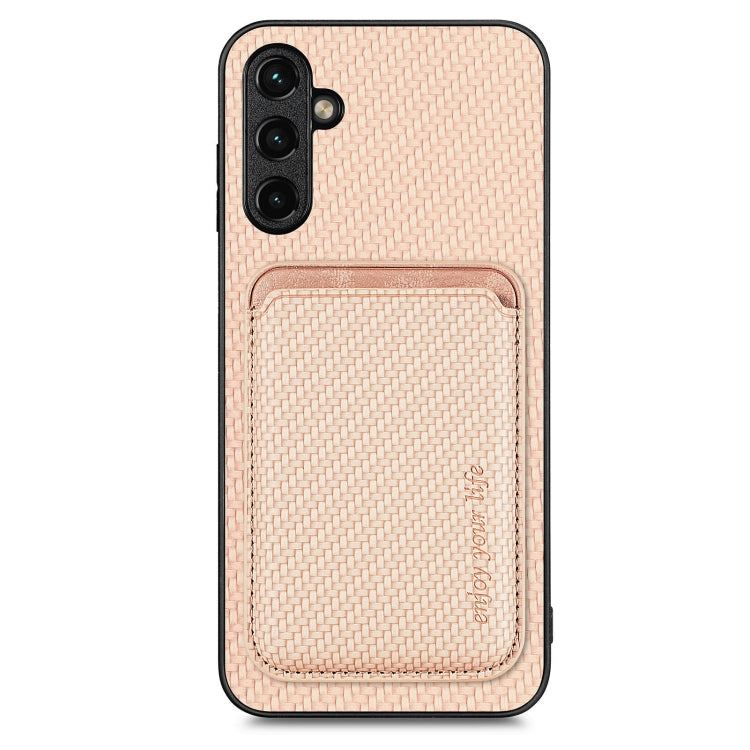 For Samsung Galaxy A54 5G Carbon Fiber Leather Card Magsafe Magnetic Phone Case(Khaki) - free shipping - PMC TechLife - Order now!