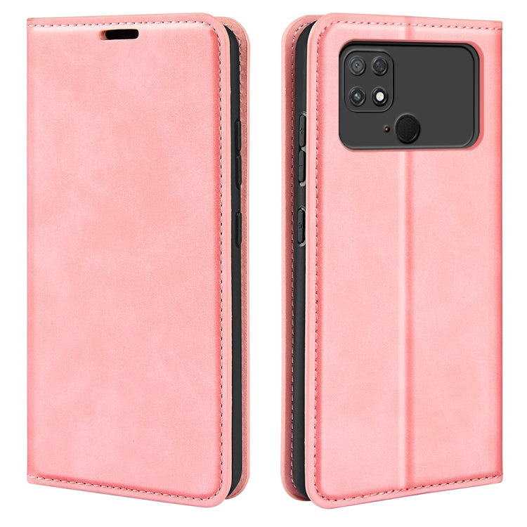 For Xiaomi Poco C40 Retro-skin Magnetic Suction Leather Phone Case(Pink) - free shipping - PMC TechLife - Order now!