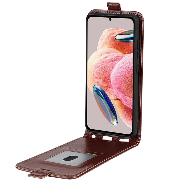 For Xiaomi Redmi Note 12 4G Global R64 Texture Vertical Flip Leather Phone Case(Brown) - free shipping - PMC TechLife - Order now!