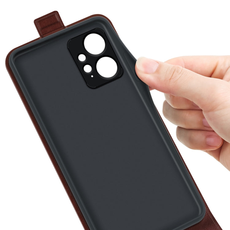 For Xiaomi Redmi Note 12 4G Global R64 Texture Vertical Flip Leather Phone Case(Brown) - free shipping - PMC TechLife - Order now!