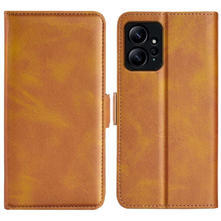 For Xiaomi Redmi Note 12 4G Global Dual-side Magnetic Buckle Horizontal Flip Leather Phone Case(Yellow) - free shipping - PMC TechLife - Order now!