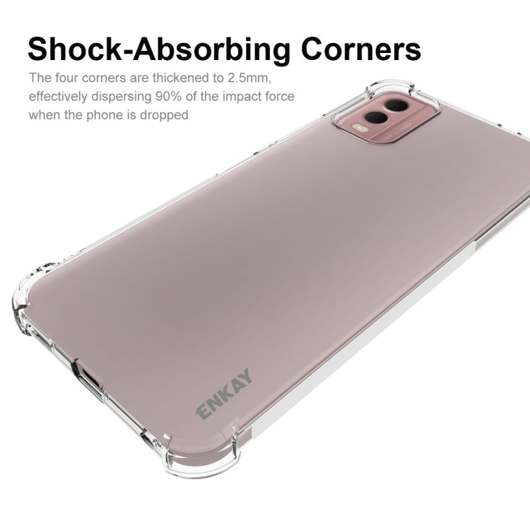 For Nokia C32 4G ENKAY Clear TPU Shockproof Anti-slip Phone Case - Nokia Cases by ENKAY | Online Shopping South Africa | PMC Jewellery