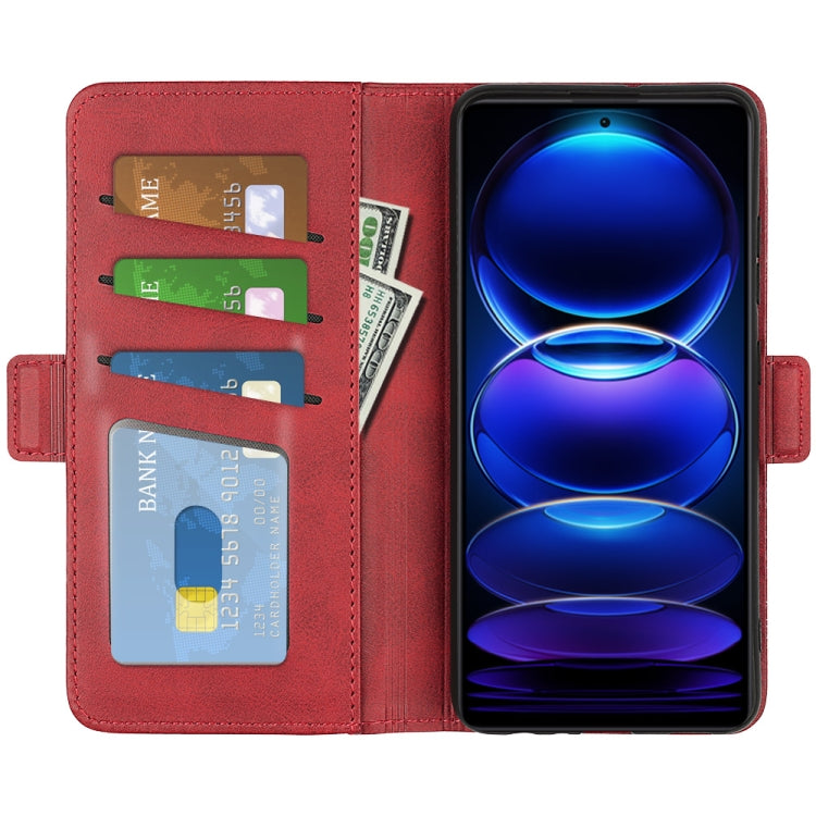 For Xiaomi Redmi Note 12 Pro 5G Global Dual-side Magnetic Buckle Horizontal Flip Leather Phone Case(Red) - free shipping - PMC TechLife - Order now!