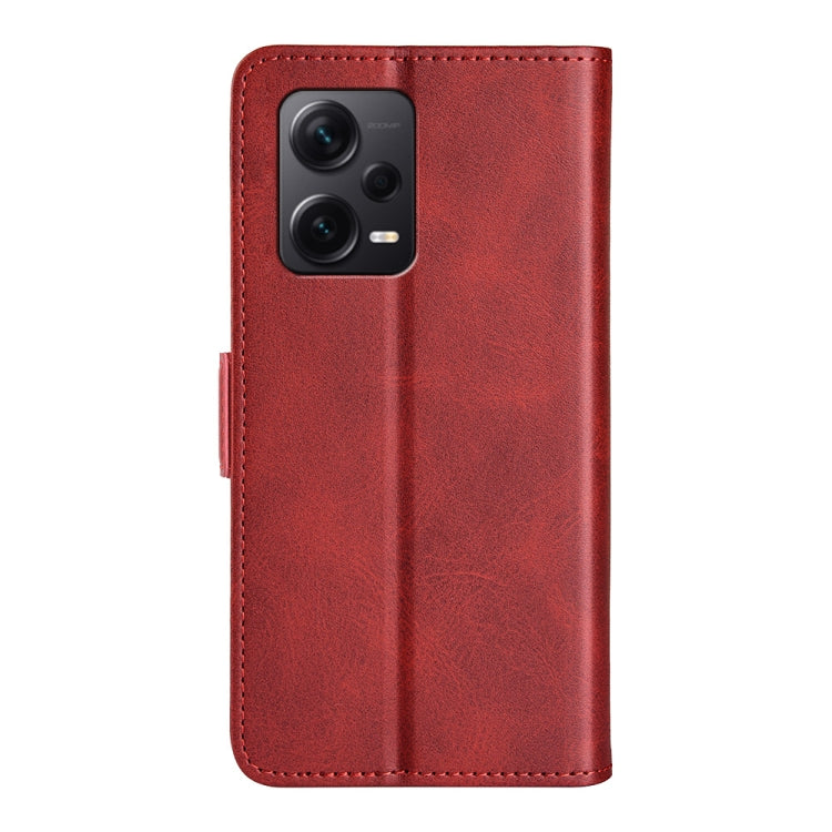 For Xiaomi Redmi Note 12 Pro+ Dual-side Magnetic Buckle Horizontal Flip Leather Phone Case(Red) - free shipping - PMC TechLife - Order now!