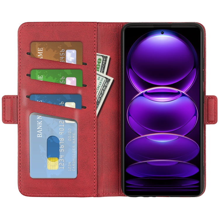 For Xiaomi Redmi Note 12 Pro+ Dual-side Magnetic Buckle Horizontal Flip Leather Phone Case(Red) - free shipping - PMC TechLife - Order now!
