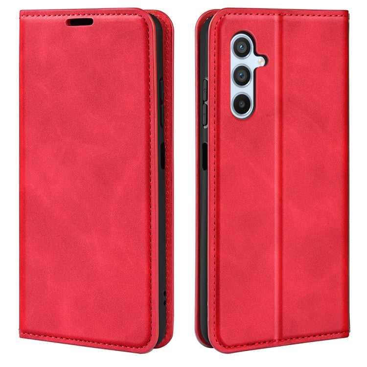 For Samsung Galaxy A54 5G Retro-skin Magnetic Suction Leather Phone Case(Red) - free shipping - PMC TechLife - Order now!