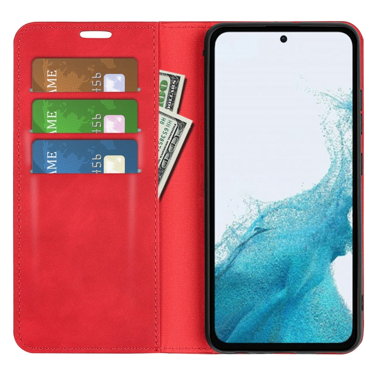 For Samsung Galaxy A54 5G Retro-skin Magnetic Suction Leather Phone Case(Red) - free shipping - PMC TechLife - Order now!