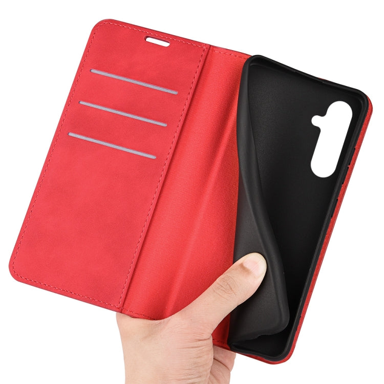 For Samsung Galaxy A54 5G Retro-skin Magnetic Suction Leather Phone Case(Red) - free shipping - PMC TechLife - Order now!