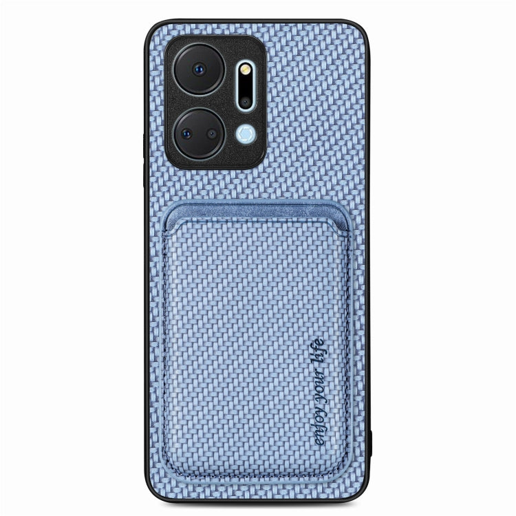 For Honor X7A Carbon Fiber Leather Card Magsafe Magnetic Phone Case(Blue) - free shipping - PMC TechLife - Order now!
