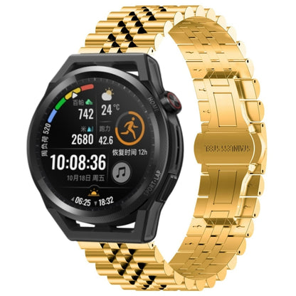 For Huawei Watch GT Runner Five Bull Half Round Stainless Steel Watch Band + Strap Removal Tool(Gold) - Smart Wear by PMC Jewellery | Online Shopping South Africa | PMC Jewellery