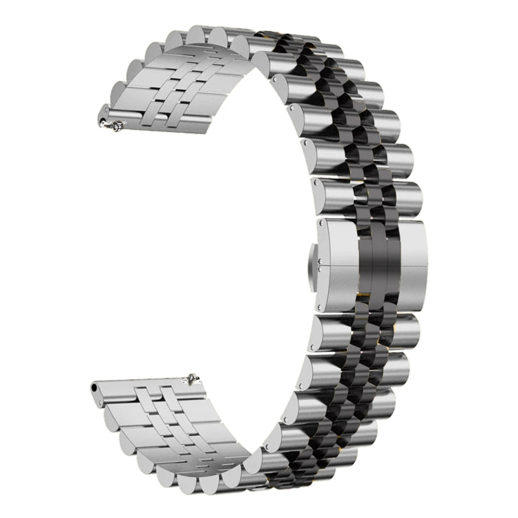 For Huawei Watch GT Runner Five Bull Half Round Stainless Steel Watch Band + Strap Removal Tool(Silver+Black) -  by PMC TechLife | Online Shopping South Africa | PMC TechLife
