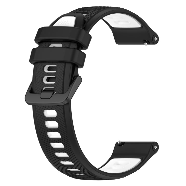 For Garmin Active S 18mm Sports Two-Color Silicone Watch Band(Black+White) - Smart Wear by PMC TechLife | Online Shopping South Africa | PMC TechLife