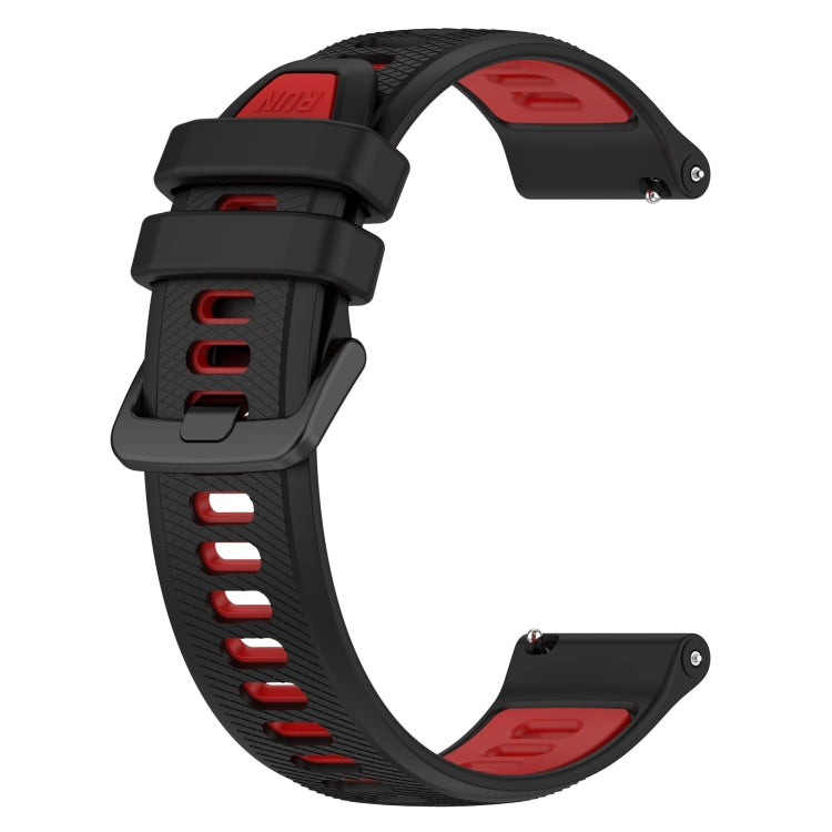For Garmin Active S 18mm Sports Two-Color Silicone Watch Band(Black+Red) - Smart Wear by PMC TechLife | Online Shopping South Africa | PMC TechLife