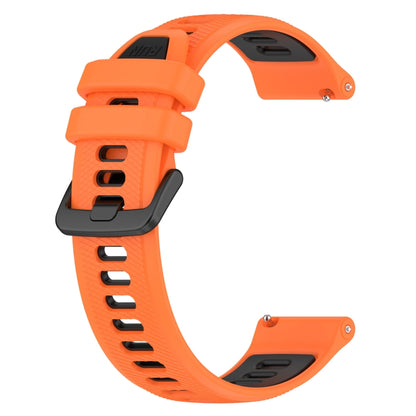 For Garmin Forerunner 158 20mm Sports Two-Color Silicone Watch Band(Orange+Black) - Smart Wear by PMC Jewellery | Online Shopping South Africa | PMC Jewellery