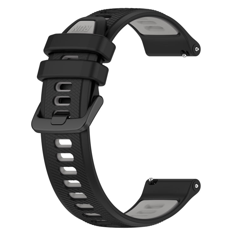 For Garmin Forerunner 158 20mm Sports Two-Color Silicone Watch Band(Black+Grey) - Smart Wear by PMC TechLife | Online Shopping South Africa | PMC TechLife