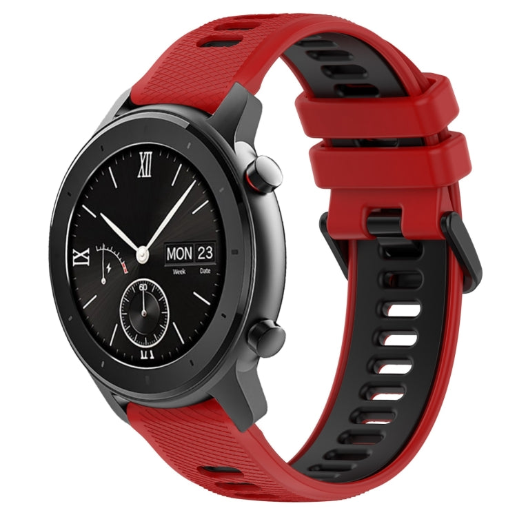 For Amazfit GTR 42mm 20mm Sports Two-Color Silicone Watch Band(Red+Black) - Smart Wear by PMC Jewellery | Online Shopping South Africa | PMC Jewellery