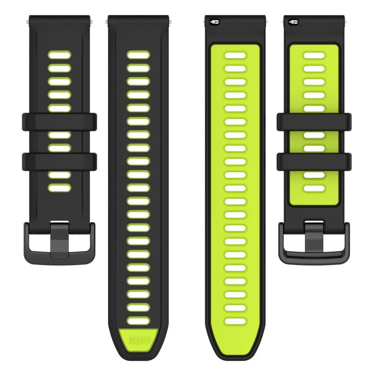 For Amazfit Pop 20mm Sports Two-Color Silicone Watch Band(Black+Grey) - Smart Wear by PMC TechLife | Online Shopping South Africa | PMC TechLife