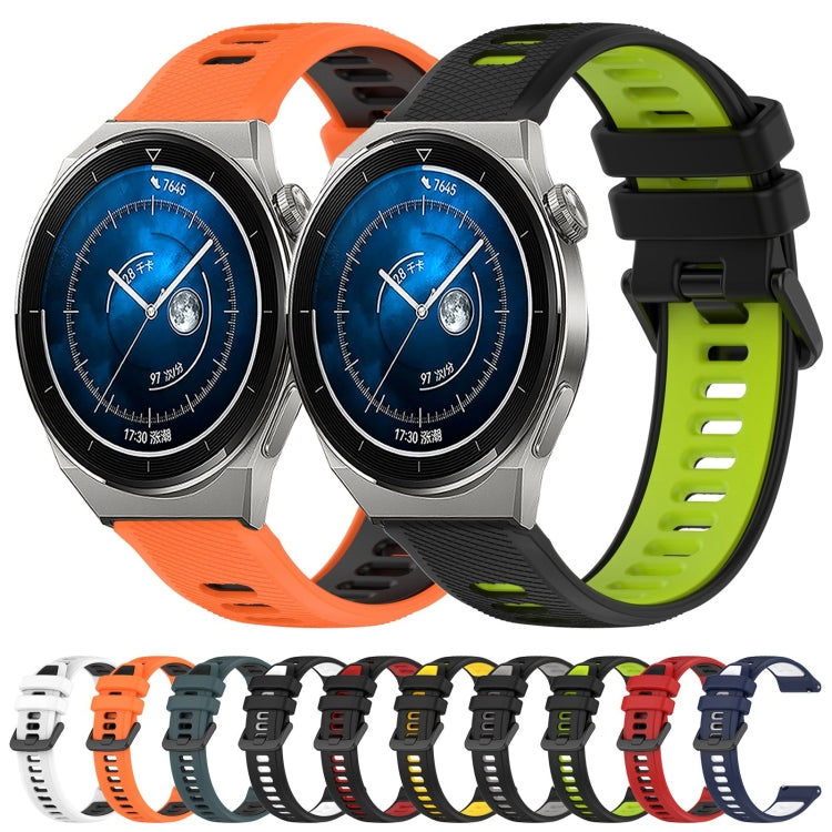 For Huawei Watch GT3 42mm 20mm Sports Two-Color Silicone Watch Band(Black+Red) - Smart Wear by PMC Jewellery | Online Shopping South Africa | PMC Jewellery