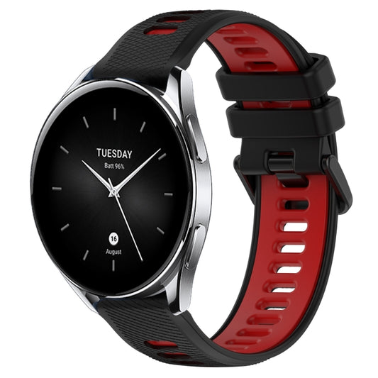 For Xiaomi Watch S2 42mm 22mm Sports Two-Color Silicone Watch Band(Black+Red) - Smart Wear by PMC Jewellery | Online Shopping South Africa | PMC Jewellery