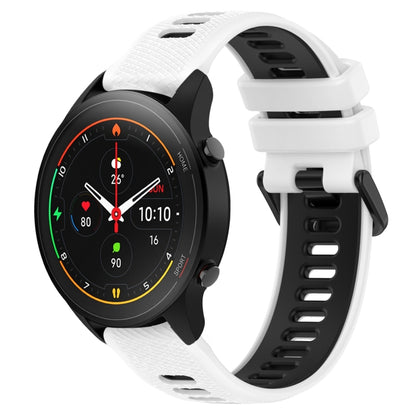 For Xiaomi MI Watch S1 Pro 22mm Sports Two-Color Silicone Watch Band(White+Black) - Smart Wear by PMC Jewellery | Online Shopping South Africa | PMC Jewellery