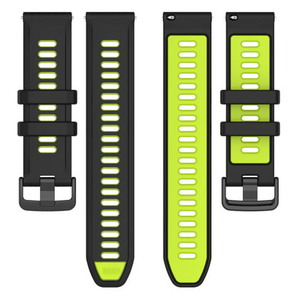 For Amazfit GTR 47mm 22MM Sports Two-Color Silicone Watch Band(Black+Green) -  by PMC Jewellery | Online Shopping South Africa | PMC Jewellery