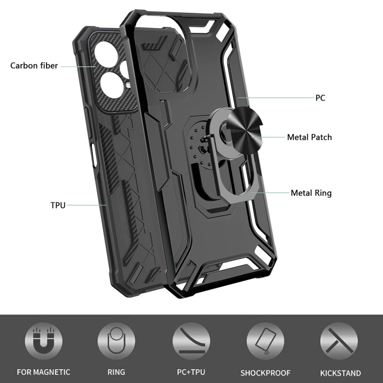 For Redmi Note 12 Pro 5G Global / Poco X5 Pro Warship Armor 2 in 1 Shockproof Phone Case(Black) - free shipping - PMC TechLife - Order now!