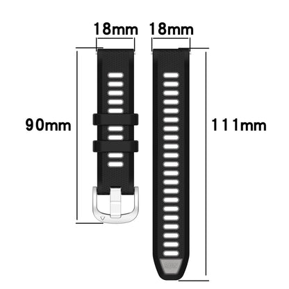 For Garmin Forerunner 265S 18mm Sports Two-Color Steel Buckle Silicone Watch Band(Starlight+Black) - Smart Wear by PMC Jewellery | Online Shopping South Africa | PMC Jewellery