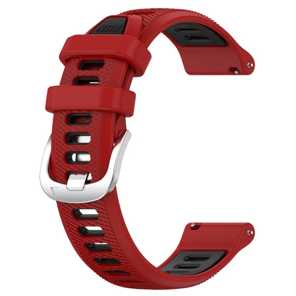 For Garmin Forerunner 158 20mm Sports Two-Color Steel Buckle Silicone Watch Band(Red+Black) - Smart Wear by PMC Jewellery | Online Shopping South Africa | PMC Jewellery