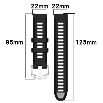 For Huawei GT2 46mm 22mm Sports Two-Color Steel Buckle Silicone Watch Band(Starlight+Black) - Smart Wear by PMC Jewellery | Online Shopping South Africa | PMC Jewellery