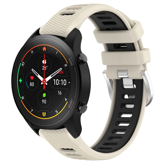For Xiaomi MI Watch S1 Pro 22mm Sports Two-Color Steel Buckle Silicone Watch Band(Starlight+Black) - Smart Wear by PMC Jewellery | Online Shopping South Africa | PMC Jewellery