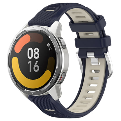 For Xiaomi Watch S1 Active 22mm Sports Two-Color Steel Buckle Silicone Watch Band(Midnight Blue+Starlight) - Smart Wear by PMC Jewellery | Online Shopping South Africa | PMC Jewellery