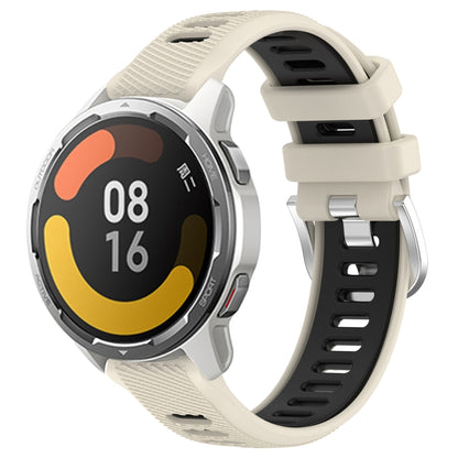 For Xiaomi Watch S1 Active 22mm Sports Two-Color Steel Buckle Silicone Watch Band(Starlight+Black) - Smart Wear by PMC Jewellery | Online Shopping South Africa | PMC Jewellery