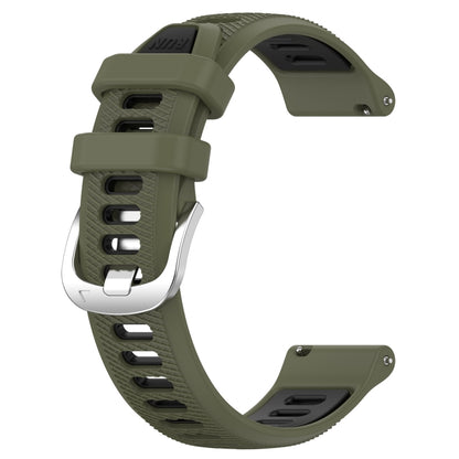 For Xiaomi MI Watch Color 22mm Sports Two-Color Steel Buckle Silicone Watch Band(Army Green+Black) - Smart Wear by PMC Jewellery | Online Shopping South Africa | PMC Jewellery
