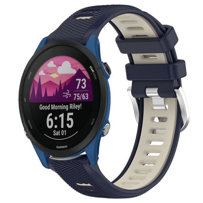 For Garmin Forerunner 255 22mm Sports Two-Color Steel Buckle Silicone Watch Band(Midnight Blue+Starlight) - Smart Wear by PMC Jewellery | Online Shopping South Africa | PMC Jewellery