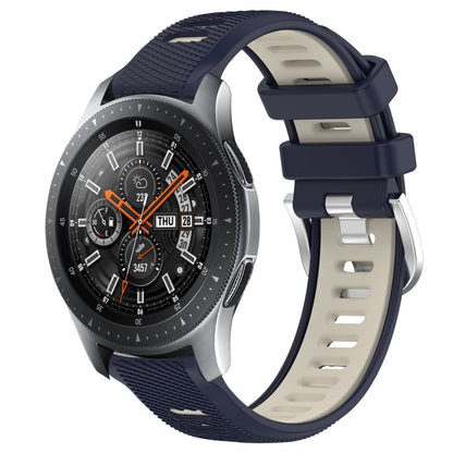 For Samsung Galaxy Watch 46mm 22mm Sports Two-Color Steel Buckle Silicone Watch Band(Midnight Blue+Starlight) - Smart Wear by PMC Jewellery | Online Shopping South Africa | PMC Jewellery