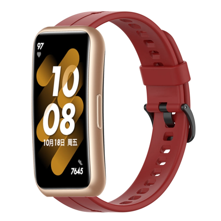 For Huawei Band 7 Solid Color Silicone Watch Band(Red) - Smart Wear by PMC Jewellery | Online Shopping South Africa | PMC Jewellery