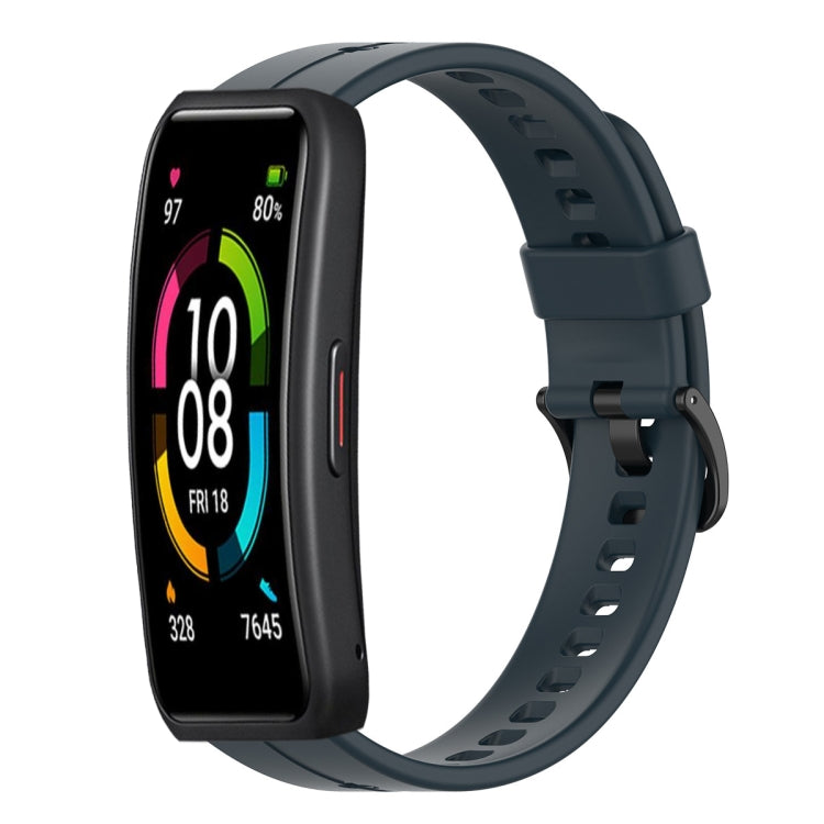 For Huawei Band 6 Solid Color Silicone Watch Band(Midnight Blue) - Smart Wear by PMC TechLife | Online Shopping South Africa | PMC TechLife