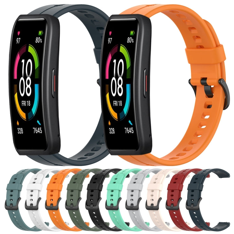 For Huawei Band 6 Solid Color Silicone Watch Band(Rock Cyan) - Smart Wear by PMC TechLife | Online Shopping South Africa | PMC TechLife
