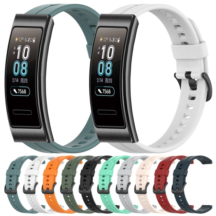 For Huawei Band 3 Solid Color Silicone Watch Band(Red) - Smart Wear by PMC TechLife | Online Shopping South Africa | PMC TechLife