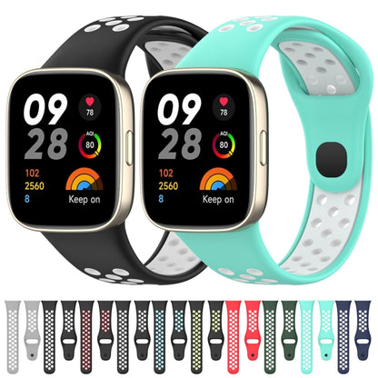 For Redmi Watch 3 Sports Two-Color Silicone Watch Band(Black+Blue) - Smart Wear by PMC Jewellery | Online Shopping South Africa | PMC Jewellery